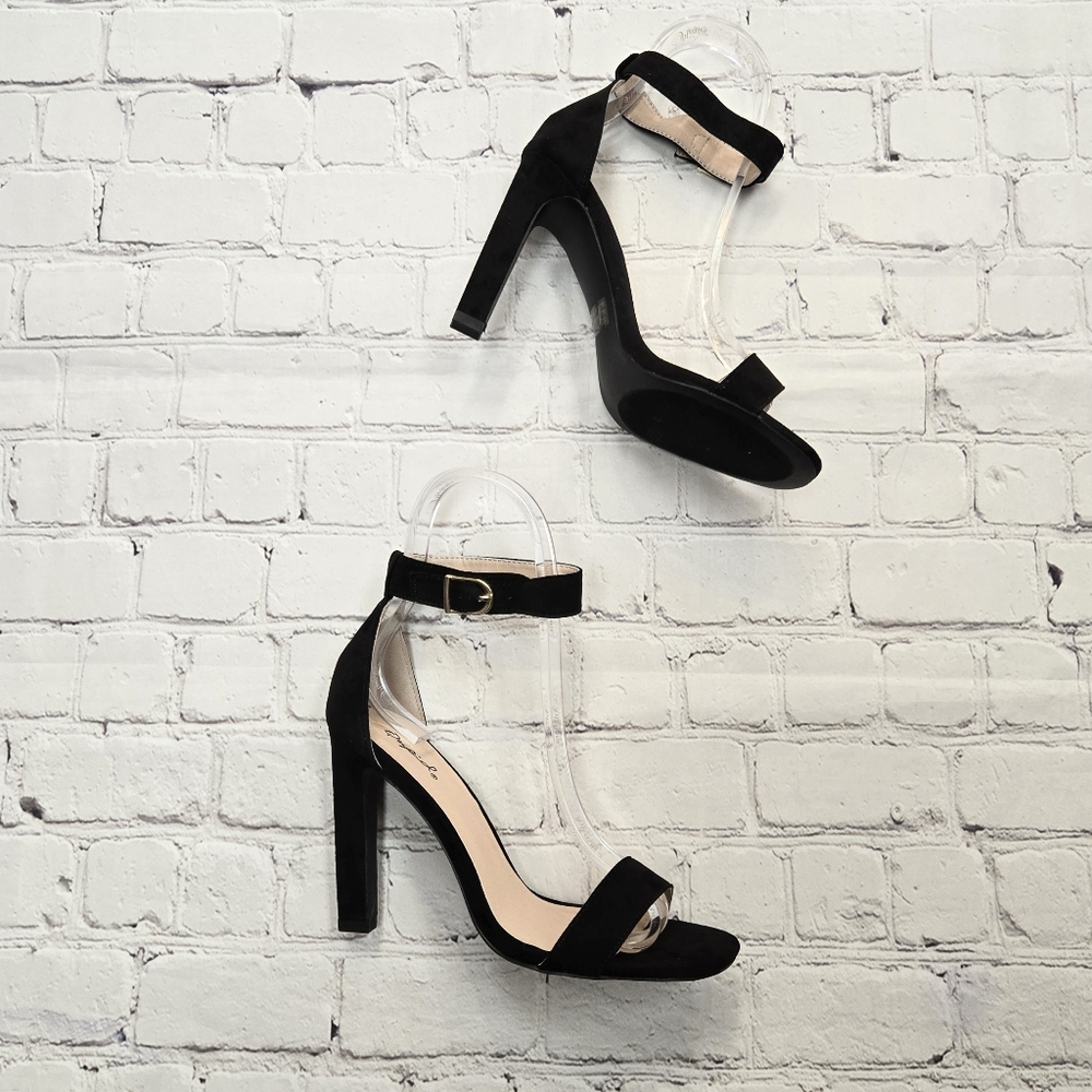 Single Strap Faux Suede Heels Women's Size 7